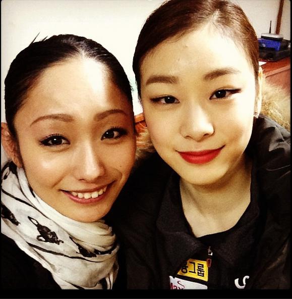 大会後の安藤美姫選手とキム・ヨナ選手 （画像はinstagram.com/miki_m_andoより）