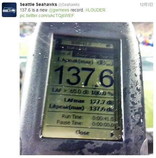 大歓声が137.6デシベルを記録　画像はtwitter.com/Seahawksより