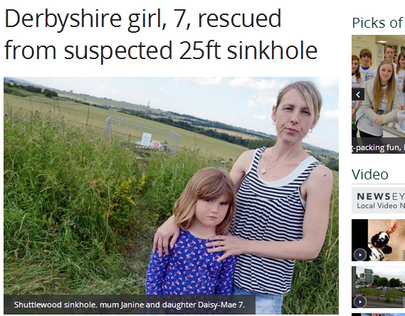 空き地の8mもの深い穴に女児が転落（画像はchad.co.ukのスクリーンショット）