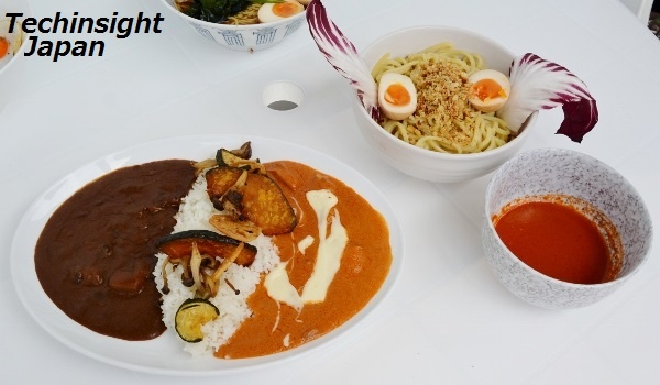 チキンとビーフの二色カレー、イタリアンつけ麺