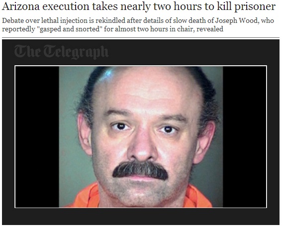 2時間も激しく苦悶したジョゼフ・ウッド死刑囚（画像はtelegraph.co.ukのスクリーンショット）