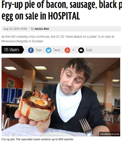 スコットランドの病院が意外なパイを販売（画像はmirror.co.ukのスクリーンショット）