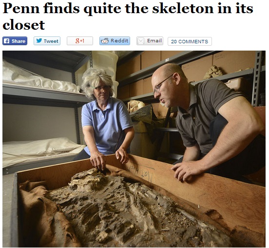 ペンシルベニアで6500年前のヒトの骸骨発見（画像はphilly.comのスクリーンショット）
