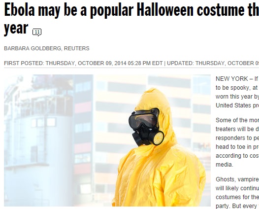 【海外発！Breaking News】ハロウィン・コスチューム、NYで人気No.1は「エボラ出血熱防護服」！