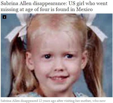 当時4歳の少女、12年ぶりに外国で発見（画像はindependent.co.ukのスクリーンショット）