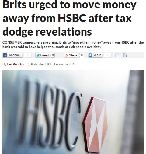 英金融大手「HSBC」で巨額の脱税ほう助か（画像はdailystar.co.ukのスクリーンショット）