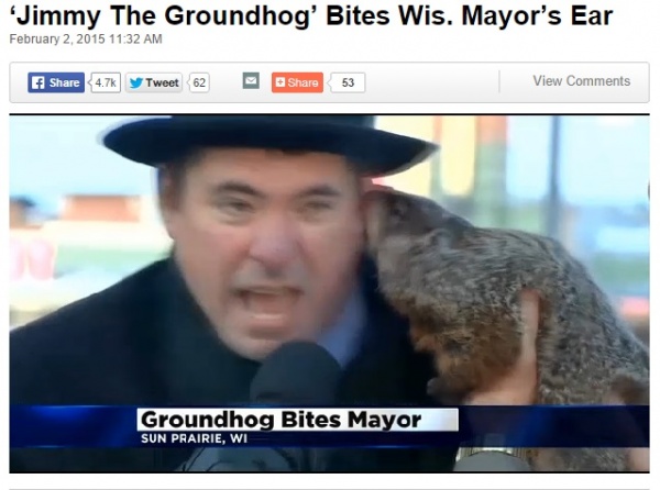 【海外発！Breaking News】リスが春の到来を占う「グラウンドホッグデー」、市長が耳たぶを噛みつかれる！（米）