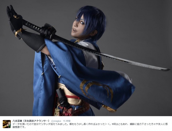 【エンタがビタミン♪】八木菜緒アナのアニメ愛が凄い。『刀剣乱舞』『黒子のバスケ』コスプレ姿を披露。衣装は手作りも！