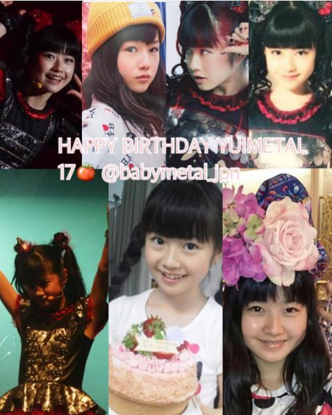 「HAPPY BIRTHDAY YUI MIZUNO（YUIMETAL!）」（出典：https://www.instagram.com/babymetal_jpn）