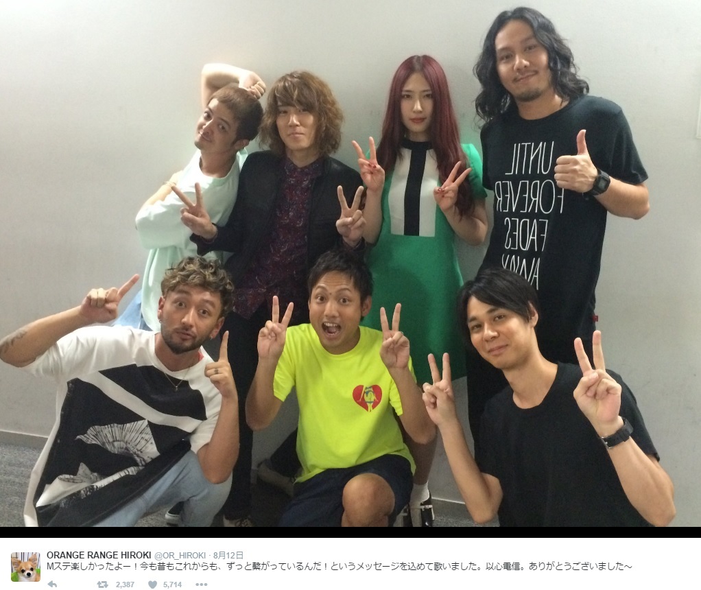 ORANGE RANGEとGLIM SPANKY（出典：https://twitter.com/OR_HIROKI）