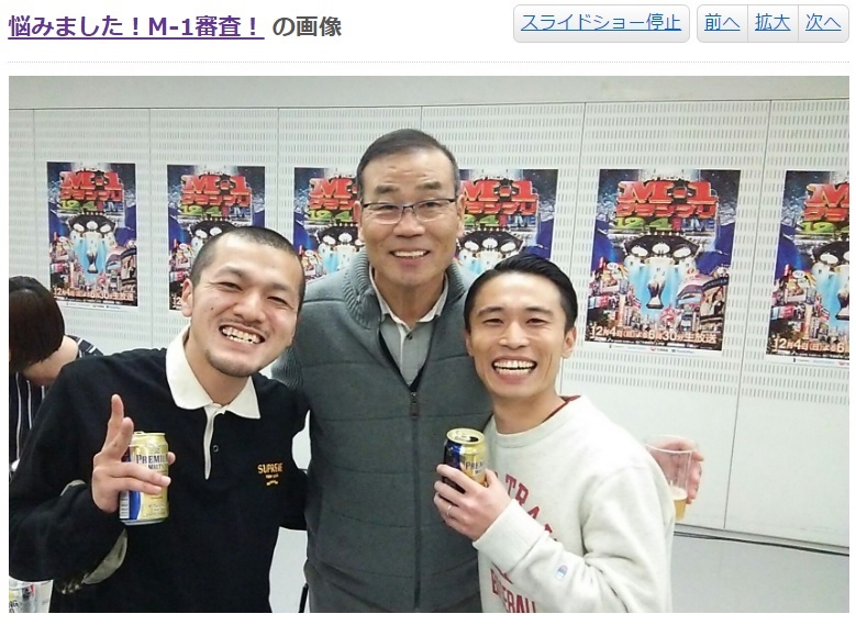 カミナリの2人とオール巨人（出典：http://blogs.yahoo.co.jp/all_kyojin_blog）