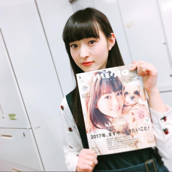 2月6日に雑誌編集部を訪れた松野莉奈さん（出典：https://www.instagram.com/mina.magazine）