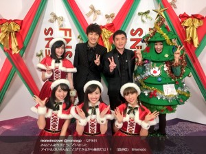 『2017 FNS歌謡祭』でコラボしたゆずとももクロ（画像は『momoiroclover　2017年12月6日付Twitter「みなさんありがとうございました」』のスクリーンショット）