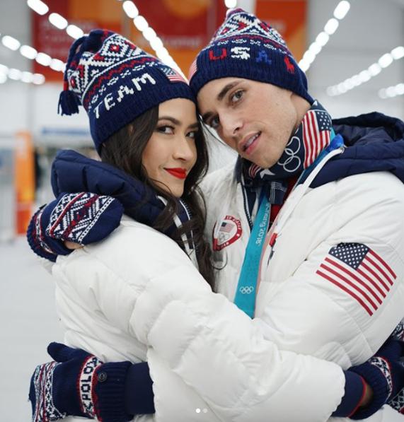 マディソン・チョック選手とアダム・リッポン選手（画像は『Madison Chock　2018年2月26日付Instagram「Having a moment」』のスクリーンショット） 