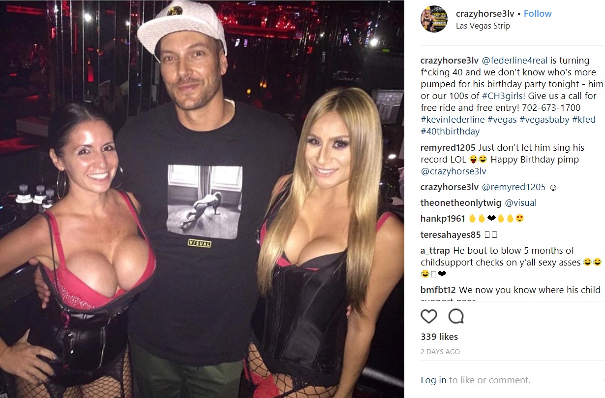 ラスベガスで豪遊するケヴィン（画像は『Crazy Horse III　2018年3月25日付Instagram「＠federline4real is turning f*cking 40 and we don’t know who’s more pumped for his birthday party tonight」』のスクリーンショット）