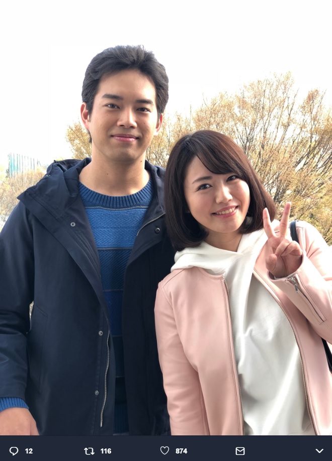 詐欺師・鈴木正夫役の三浦貴大と結婚詐欺に遭った沢井七美役の磯山さやか（画像は『【公式】正義のセ★第3話 4月25日（水）よる10時～　2018年4月25日付Twitter「3話ご覧いただきありがとうございました」』のスクリーンショット）