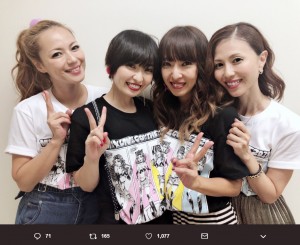 単独ライブを終えたMAXの4人（画像は『NANA（MAX）　2018年10月15日付Twitter「MAX LIVE!!　無事に大成功に終わる事が出来ました」』のスクリーンショット）