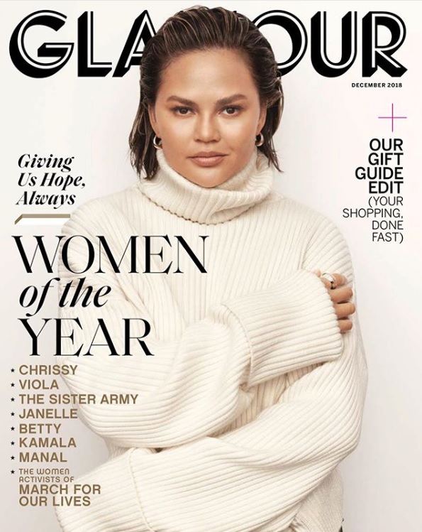 「ウーマン・オブ・ザ・イヤー」に輝いたクリッシー（画像は『chrissy teigen　2018年10月30日付Instagram「Honored to be one of Glamour’s Women of the Year amongst other women I admire and adore so much.」』のスクリーンショット）