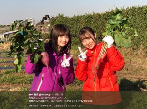 江籠裕奈と高柳明音（画像は『竹中優介　2018年12月21日付Twitter「ちなみに…1月後半の ＃とれたてキス 高柳さんと江籠さん、えごちゅりコンビがゲストです♪」』のスクリーンショット）