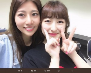 阿部マリアと伊豆田莉奈（画像は『阿部マリア　2019年1月27日付Twitter「移籍仲間のわたしたち。」』のスクリーンショット）