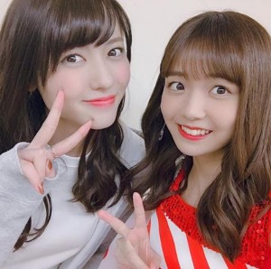 矢島舞美と宮崎由加（画像は『矢島舞美　2019年1月7日付Instagram「昨日のハロコンにてJuice＝Juiceの宮崎由加ちゃんと」』のスクリーンショット）