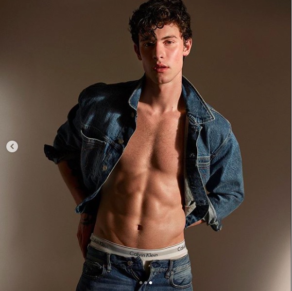 美しい顔立ちにも称賛の声多数（画像は『Shawn Mendes　2019年5月8日付Instagram「Thank you ＠calvinklein」』のスクリーンショット）