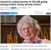 【海外発！Breaking News】御年なんと102歳、バリバリ現役の女性教師がアメリカに！