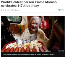 【海外発！Breaking News】世界最高齢の女性　117歳に　長生きの秘訣は卵！（伊）