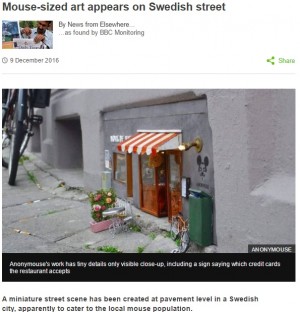 【海外発！Breaking News】ネズミ向け超おしゃれなレストラン、街の“足元”にオープン！（スウェーデン）