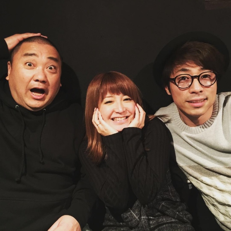 山本圭壱、矢口真里、田村淳（出典：https://www.instagram.com/atsushilb）