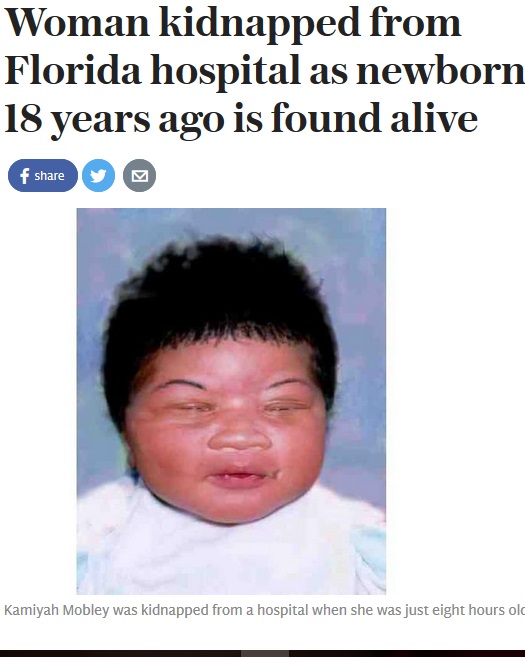 病院から誘拐された赤ちゃん、18年後に無事発見（出典：http://www.telegraph.co.uk）