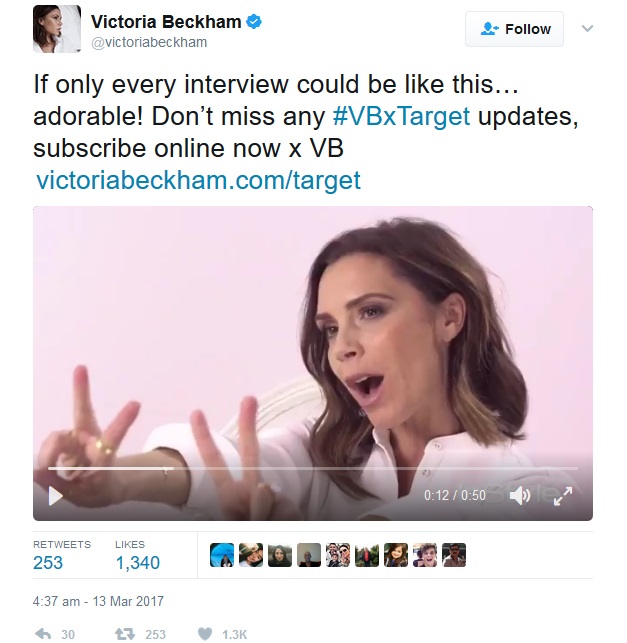 子供たちの質問に答えるヴィクトリア・ベッカム（出典：https://twitter.com/victoriabeckham）