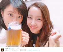 【エンタがビタミン♪】こじるり“早めのビール”　板野友美と仲睦まじい姿に「プレミアムチューズデーだ！」