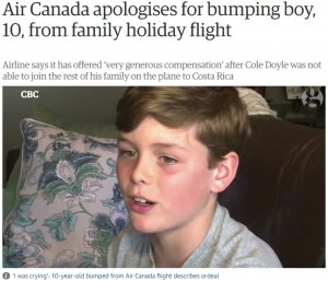 【海外発！Breaking News】今度はエア・カナダ！　オーバーブッキングで10歳少年の座席をキャンセル