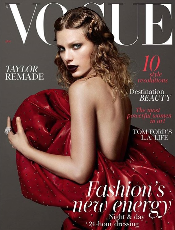 テイラー、ワイルドなメイクも素敵？（画像は『British Vogue　2017年12月5日付Instagram「Introducing the January 2018 issue of ＃NewVogue starring ＠taylorswift， photographed by Mert ＆ Marcus wearing ＠ysl by ＠anthonyvaccarello Read on at the link in bio」』のスクリーンショット）