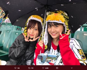 【エンタがビタミン♪】山本彩、山本彩加と甲子園で“虎ヘッド”姿　『喝采』が流れ「感動しました」