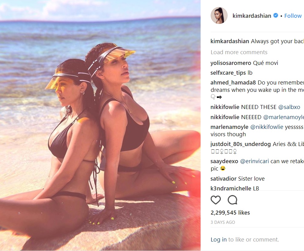 コートニー＆キム、可愛い姪のため？　それともクロエを守るため？（画像は『Kim Kardashian West　2018年4月15日付Instagram「Always got your back sis!」』のスクリーンショット）