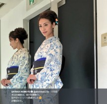 【エンタがビタミン♪】秋元才加、涼しげな“夏の着物”姿が「若女将」のよう