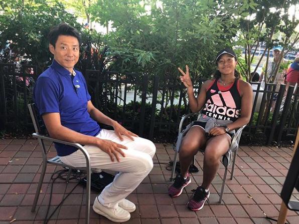 松岡修造と大坂なおみ（画像は『Naomi Osaka 大坂なおみ　2018年9月4日付Instagram「Shuzo-san」』のスクリーンショット）