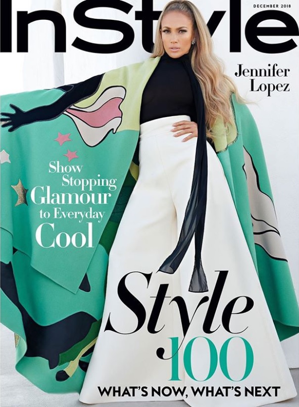 『InStyle』誌に登場したジェニファー（画像は『Jennifer Lopez　2018年10月31日付Instagram「December 2018 ＠instylemagazine」』のスクリーンショット）