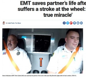 【海外発！Breaking News】救急車を運転中に脳梗塞を起こした救急救命士、同僚に救助される　「本当に幸運だった」（米）