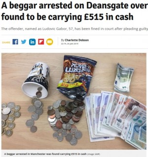 【海外発！Breaking News】現金7万円超を所持しながら物乞いをしていた男が逮捕　イギリスで急増する「なりすましホームレス」＜動画あり＞