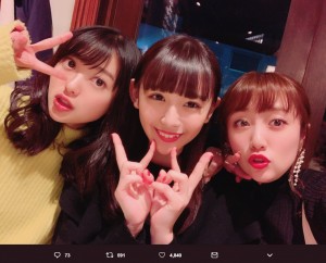 【エンタがビタミン♪】高橋みなみ、元スパガ浅川梨奈＆きたりえと「可愛い女子会」　隣には「謎のメンツ」