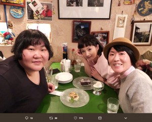 【エンタがビタミン♪】安藤なつ、千秋＆光浦靖子と食事会　「黒いなつさんカッコイイ」の声