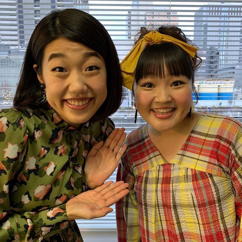 横澤夏子と柳原可奈子（画像は『横澤夏子　2019年2月11日付Instagram「＃可奈子さんとお仕事一緒だったのよー」』のスクリーンショット）