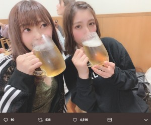 【エンタがビタミン♪】指原莉乃×松岡菜摘“ビールで打ち上げ”　村重杏奈の投稿にファン「良い仕事するよね」