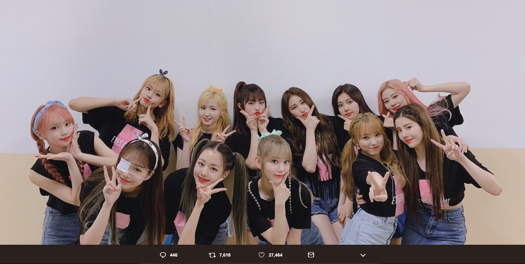 台北でコンサートを行ったIZ*ONE（画像は『official_IZONE　2019年6月29日付Twitter「［＃OMYIZ］IZ*ONE 1ST CONCERT ＜EYES ON ME＞ in TAIPEI」』のスクリーンショット）