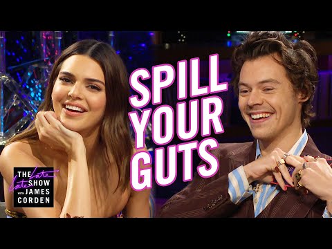 ケンダルからの質問にハリーは…（画像は『The Late Late Show with James Corden　2019年12月10日公開 YouTube「Spill Your Guts: Harry Styles ＆ Kendall Jenner」』のサムネイル）