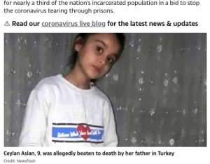 殺害された9歳のセイランちゃん（画像は『The Sun　2020年4月22日付「FREED TO KILL Dad ‘murders nine-year-old daughter’ just days after being released from prison in a coronavirus amnesty」（Credit: Newsflash）』のスクリーンショット）