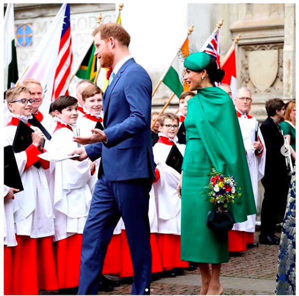 ロサンゼルスの街でボランティアをしていたヘンリー王子夫妻（画像は『The Duke and Duchess of Sussex　2020年3月9日付Instagram「This afternoon, The Duke and Duchess of Sussex attended the annual Commonwealth Service at Westminster Abbey on Commonwealth Day, alongside Her Majesty The Queen and Members of The Royal Family.」』のスクリーンショット）